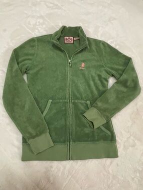 Vintage y2k juicy couture green terry zip up